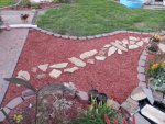 View of new walkway to the rock bridge from the deck.JPG