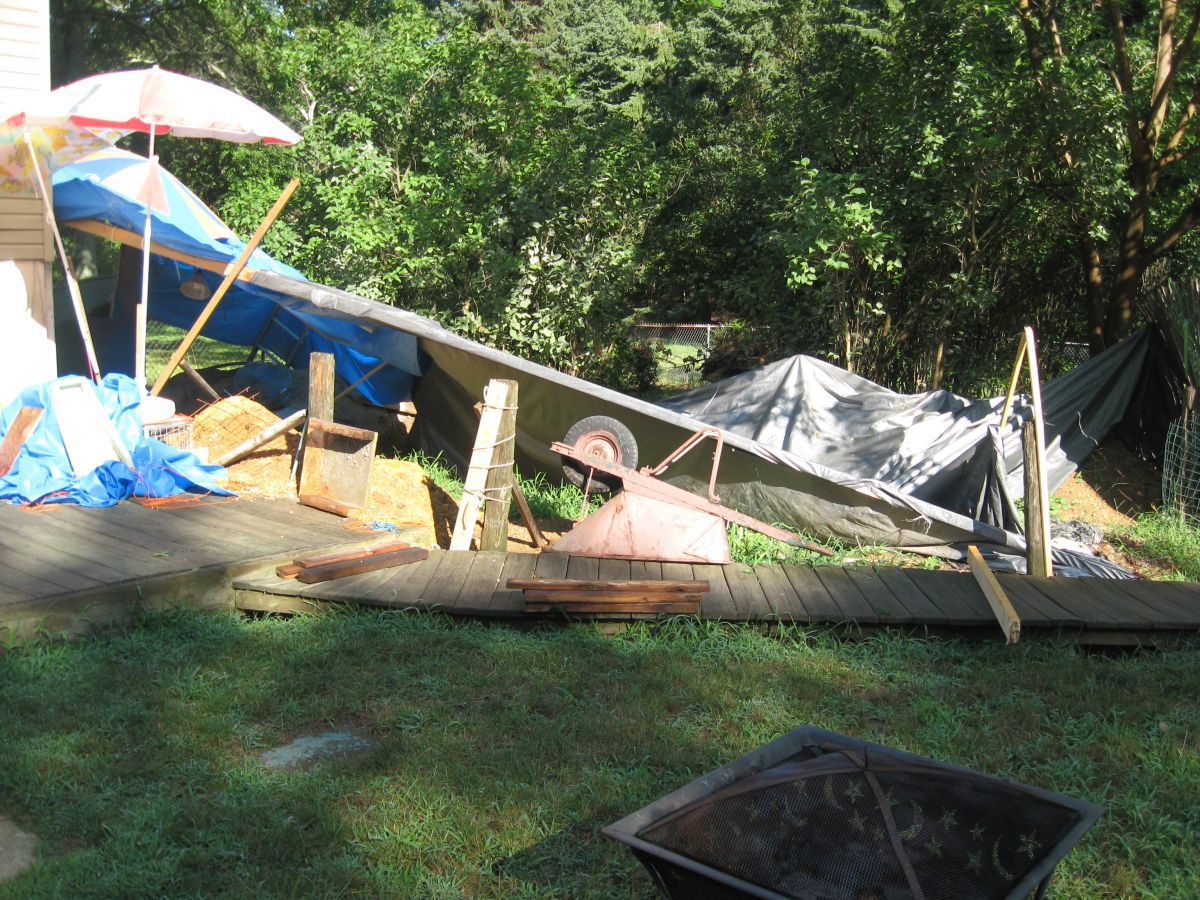 A Big thunderstorm brought My tarp down