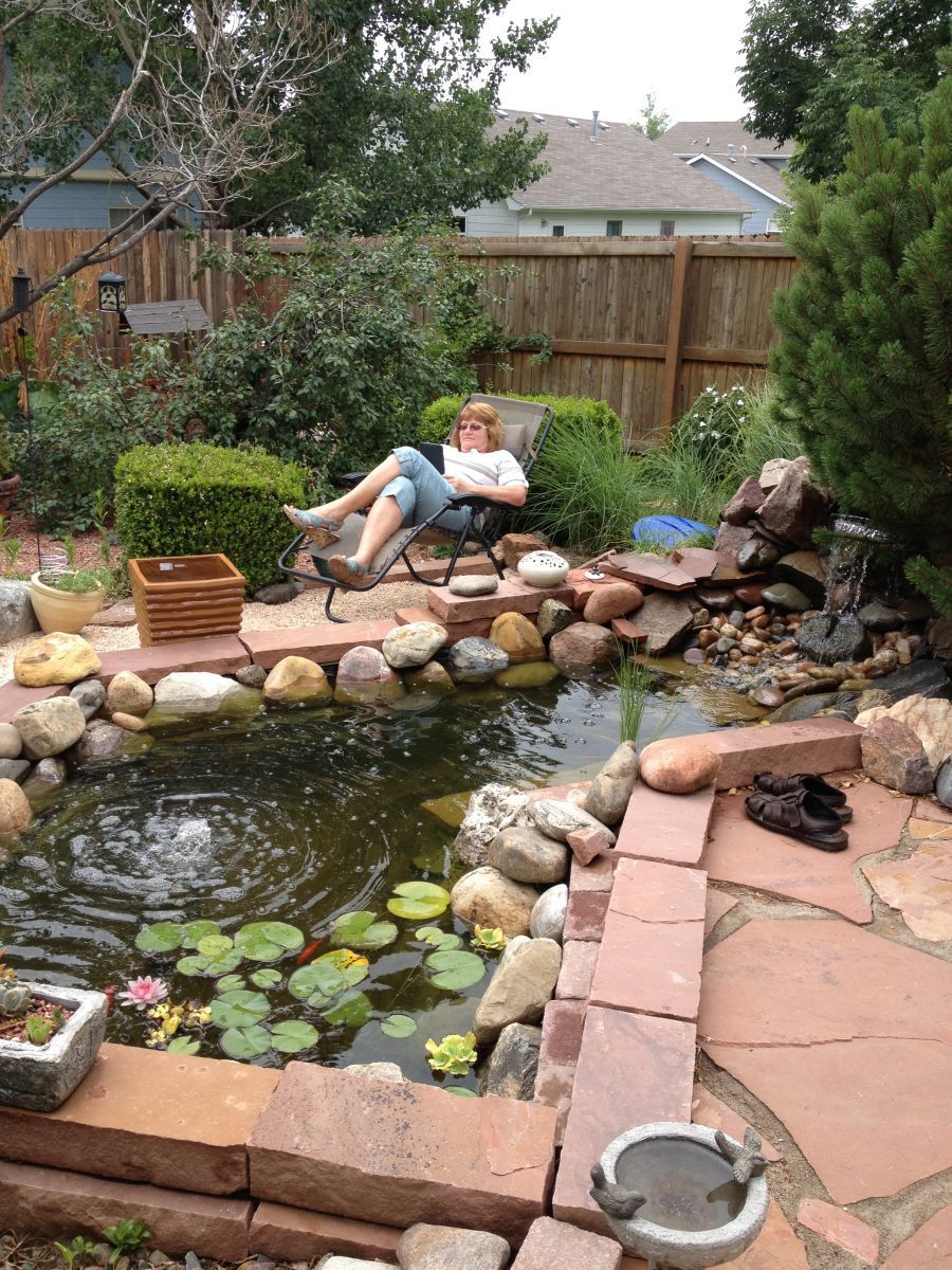 Relaxing at the "Beach" The waterfall sound is so soothing!