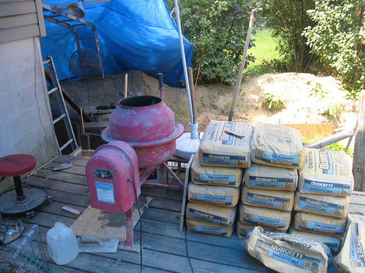 This little Cement mixer saved Us A Lot Of work pouring The filter Pit walls